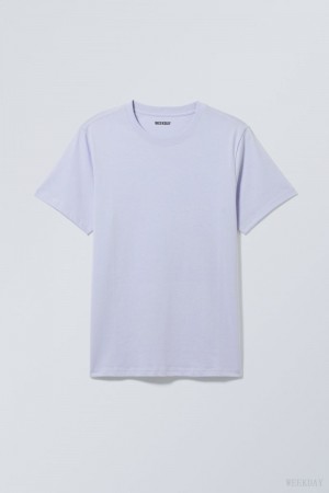 Weekday Standard Midweight T-shirt Fioletowe | XKFZ3439