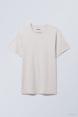 Weekday Standard Midweight T-shirt Szare | IKHF7426