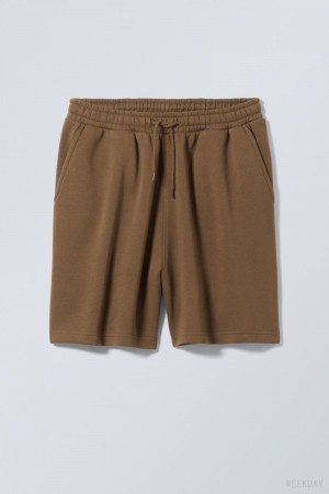 Weekday Standard Sweatshorts Ciemny Khaki | SWHH8922