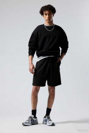 Weekday Standard Sweatshorts Czarne | FDOF2120