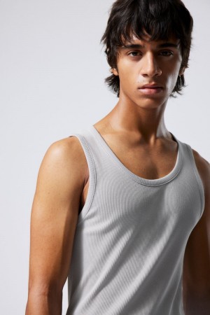 Weekday Standard Tank Top Głęboka Szare | JDIE5424