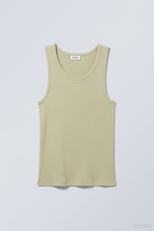 Weekday Standard Tank Top Khaki | GSJC6622