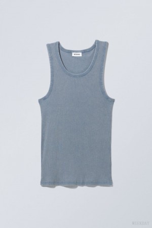 Weekday Standard Tank Top Niebieskie | AABY4450