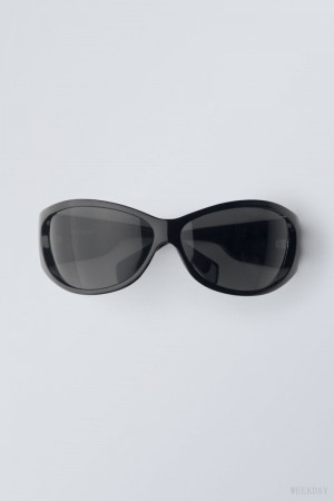 Weekday Strike Sunglasses Czarne | REVW3607