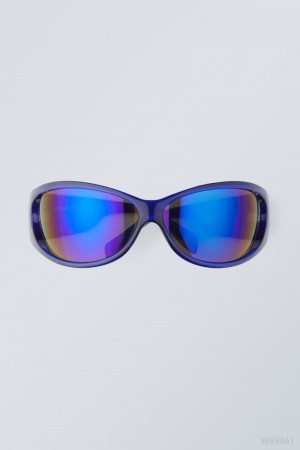 Weekday Strike Sunglasses Niebieskie | SEFK3143