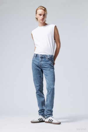 Weekday Sunday Slim Tapered Jeans Niebieskie | TFTF6140