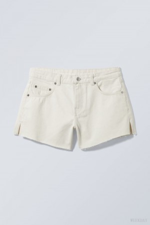 Weekday Swift Denim Shorts Białe | YWQQ4167