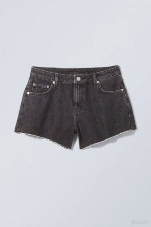Weekday Swift Denim Shorts Czarne | PWSL6206