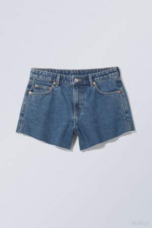 Weekday Swift Denim Shorts Niebieskie | DXHA2701