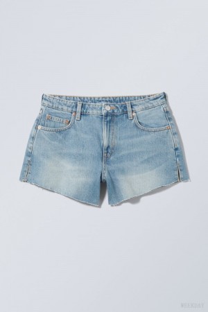 Weekday Swift Denim Shorts Niebieskie | PMXE7819