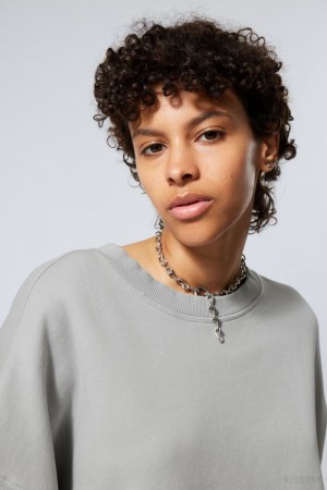Weekday Szerokie Heavyweight Sweatshirt Głęboka Szare | RMXZ9783