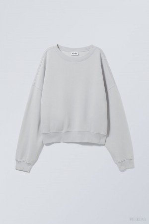 Weekday Szerokie Heavyweight Sweatshirt Głęboka Niebieskie | VPQS6433
