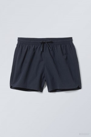 Weekday Tan Structure Swim Shorts Ciemny Niebieskie | NZNE0742