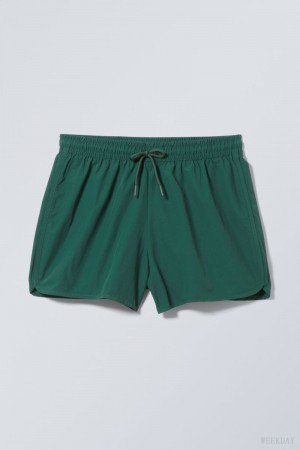 Weekday Tan Structure Swim Shorts Ciemny Zielone | PEKI7839