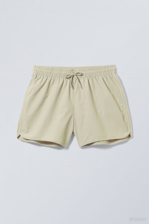 Weekday Tan Structure Swim Shorts Głęboka | EBDO3766