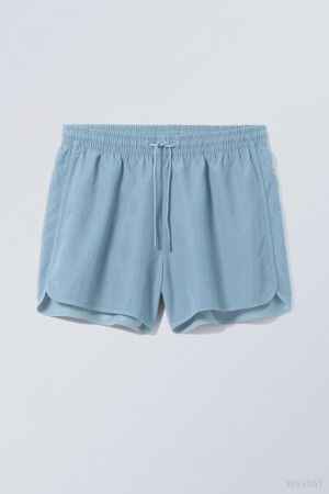 Weekday Tan Structure Swim Shorts Niebieskie | KVAK6260