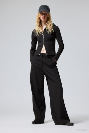 Weekday Tate Suiting Trousers Czarne | DPRQ1483