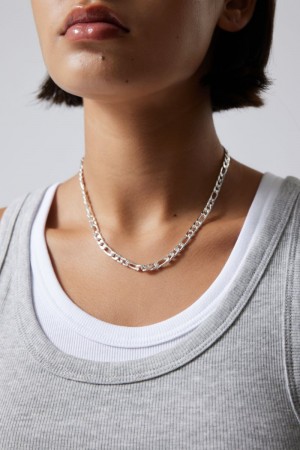 Weekday Teo Necklace Srebrne | SAUM7792
