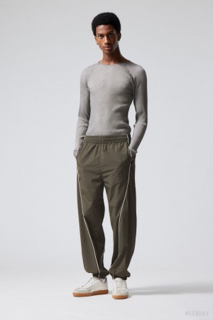 Weekday Thomas Joggers Ciemny Khaki Zielone | DOJG0447