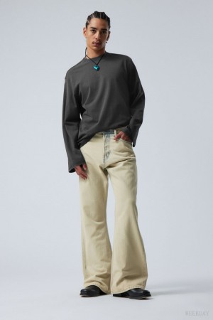 Weekday Time Bleached Bootcut Jeans Sunbleached | UCGK6437