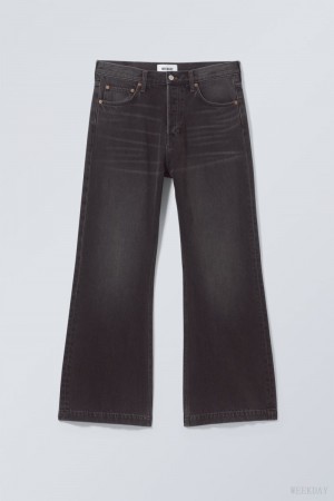Weekday Time Loose Bootcut Jeans Ciemny Szare Czarne | SALD5637