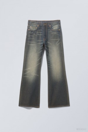Weekday Time Loose Bootcut Jeans Niebieskie | ZZRC0466
