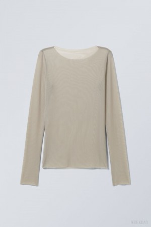 Weekday Transparent Long Sleeve Głęboka Szare | CAOZ2051