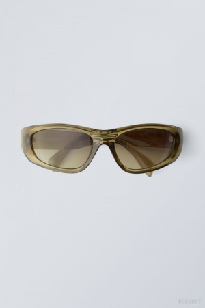 Weekday Trek Sunglasses Khaki | IOIS3712