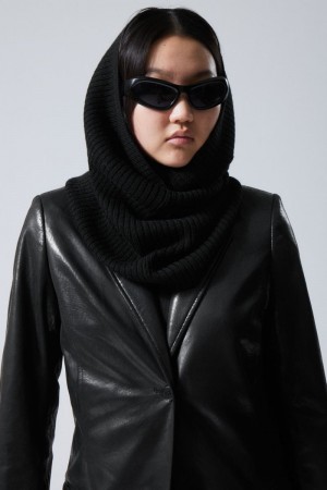 Weekday Tube Scarf Czarne | UCVR0397