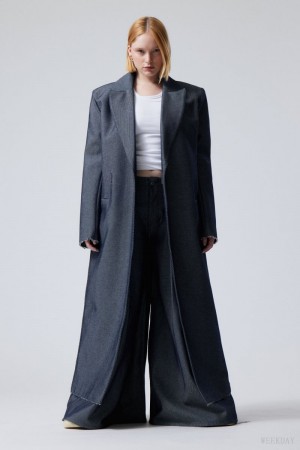 Weekday Unifrom™ + Weekday Limited Edition Unifrom Coat Ciemny Niebieskie | WGQM4533