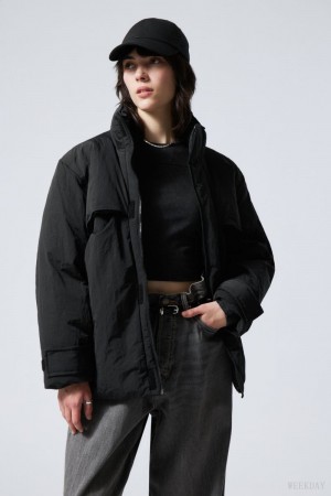 Weekday Windy Jacket Czarne | USYB7058