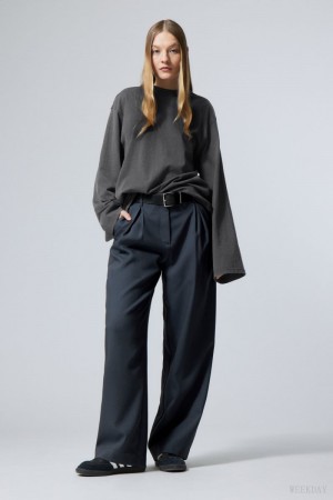Weekday Zia Suit Trousers Ciemny Niebieskie | EYHW1754