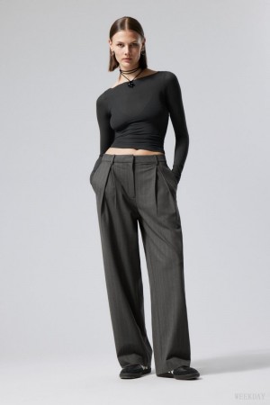 Weekday Zia Suit Trousers Szare | HXXC8850